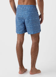 Men's Swimshort in Turquoise Painted Spot Print