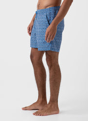 Men's Swimshort in Turquoise Painted Spot Print