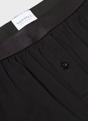 Men's Superfine Cotton One-Button Shorts in Black in Black