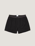 Men's Superfine Cotton One-Button Boxer Short in Black