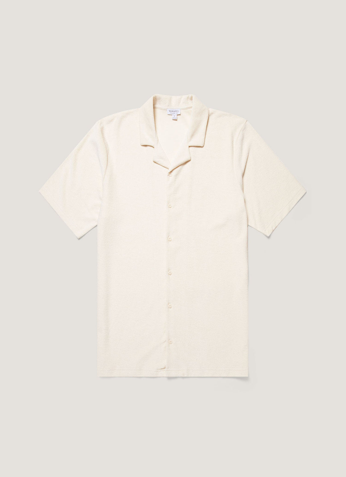 Men's Undyed Towelling Camp Collar Shirt in Undyed