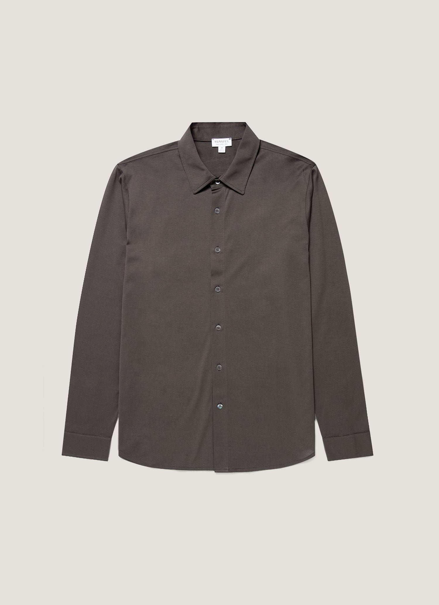 Men's Classic Jersey Shirt in Anthracite | Sunspel
