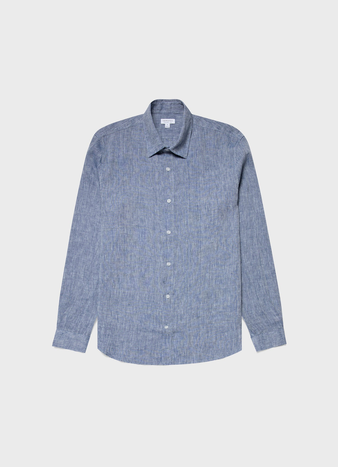 Men's Linen Shirt in Bluestone Melange