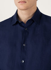 Men's Linen Shirt in Navy