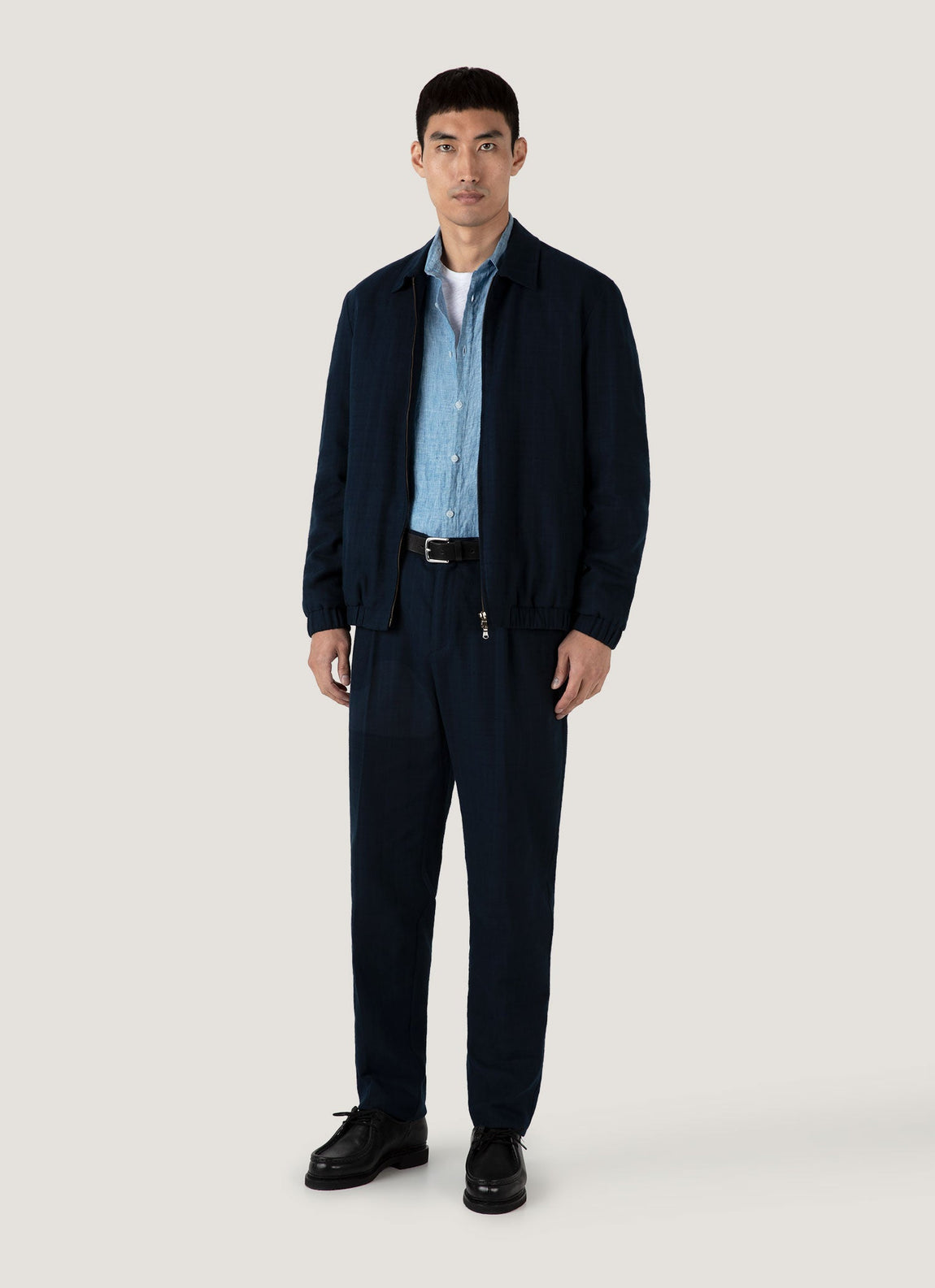 Men's Linen Shirt in Como Blue