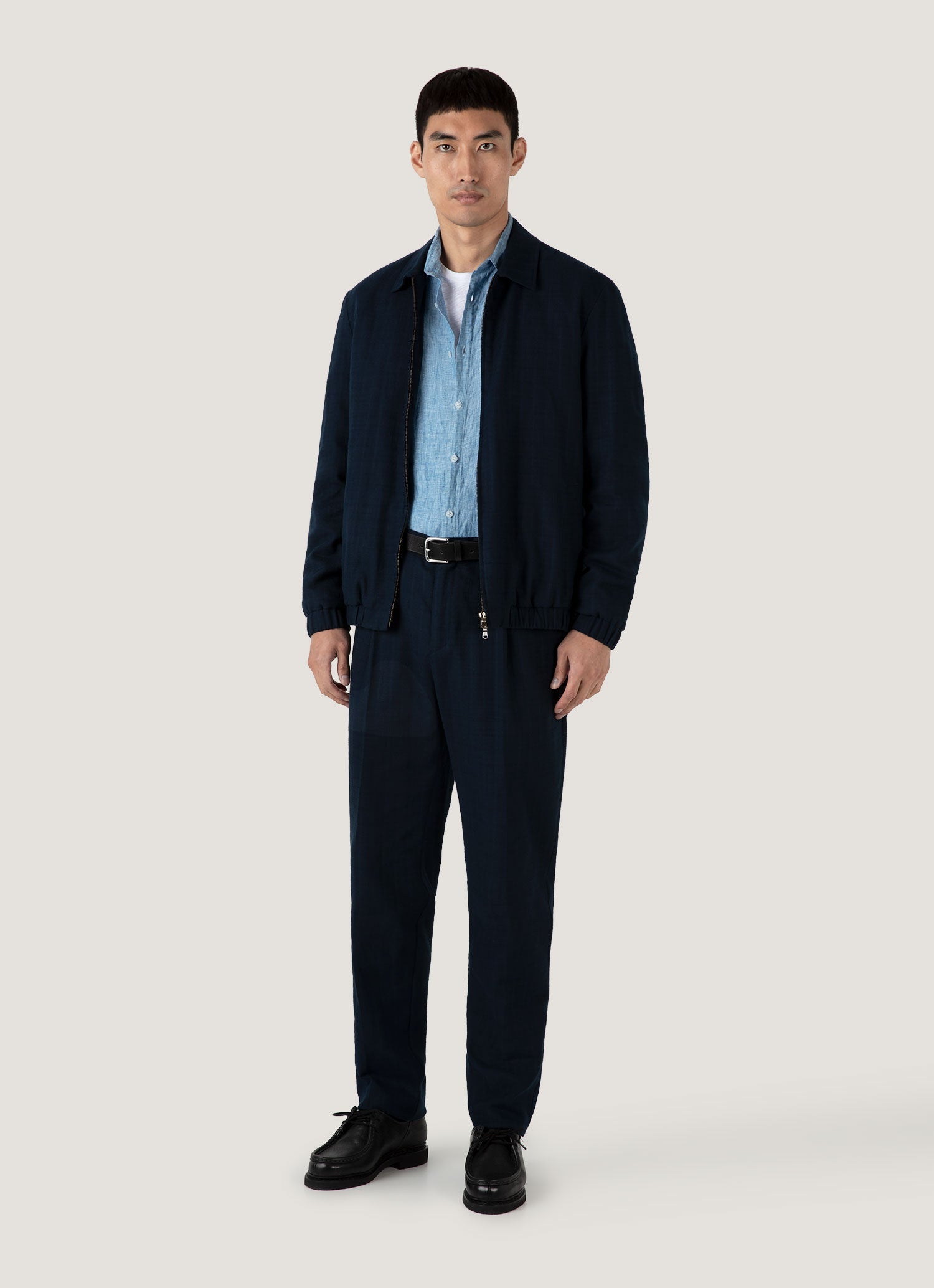 Men's Linen Shirt in Como Blue