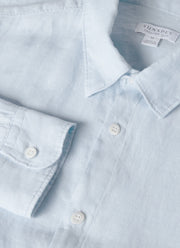 Men's Linen Shirt in Light Blue