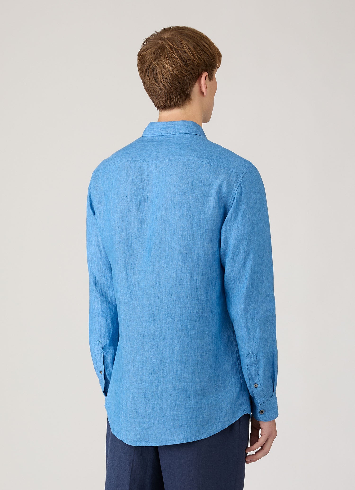 Men's Linen Shirt in Cool Blue