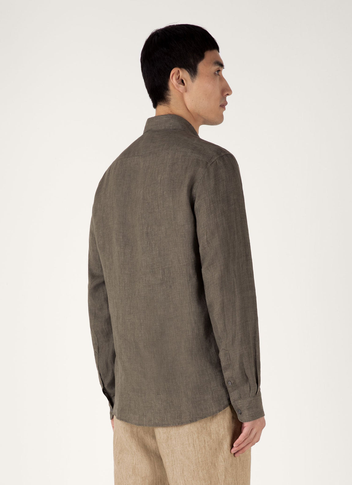Men's Linen Shirt in Dusk Green