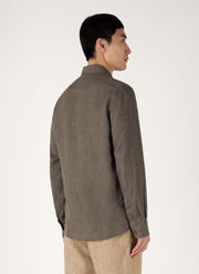 Men's Linen Shirt in Dusk Green