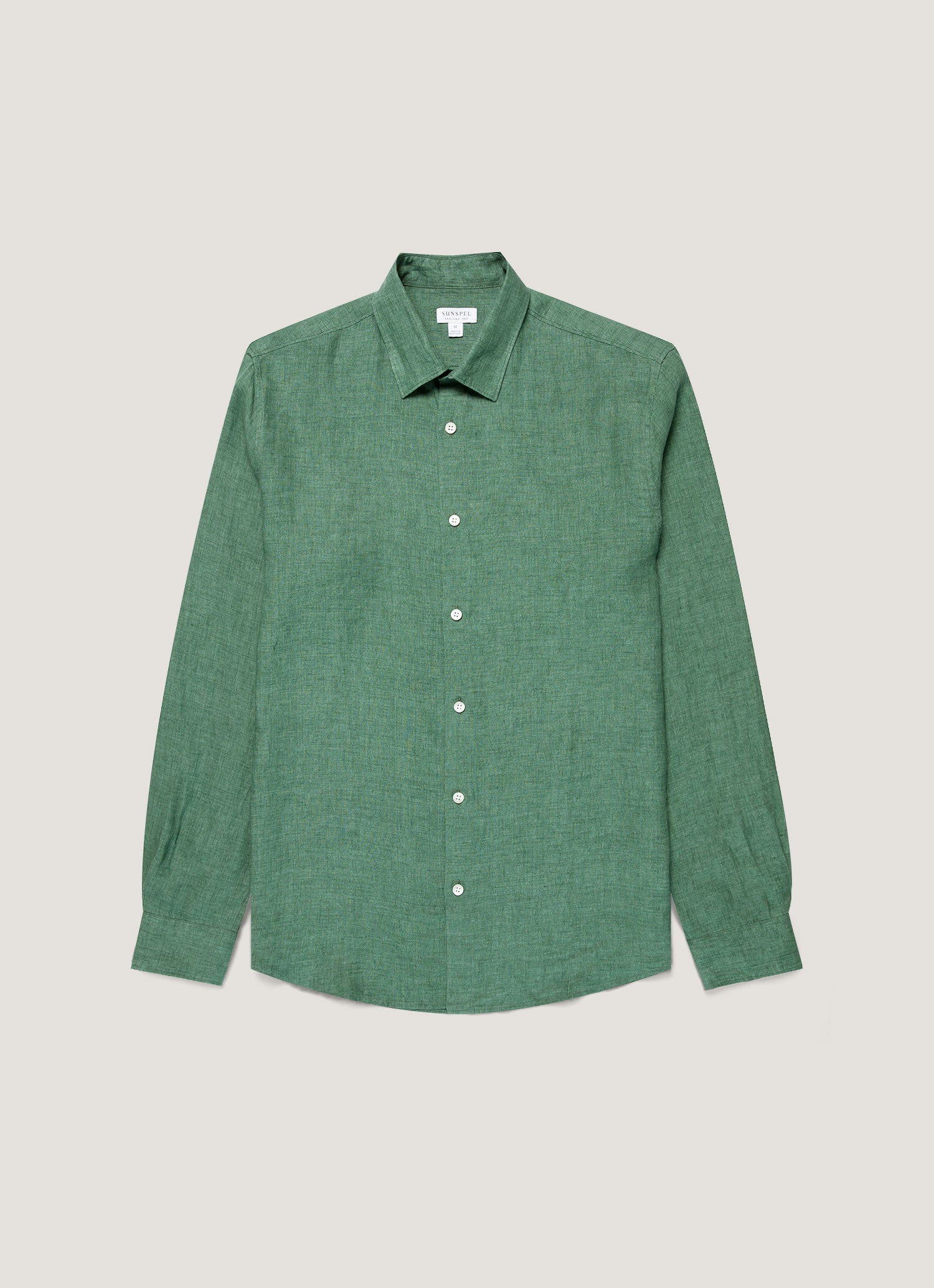 Men's Linen Shirt in Bright Green | Sunspel