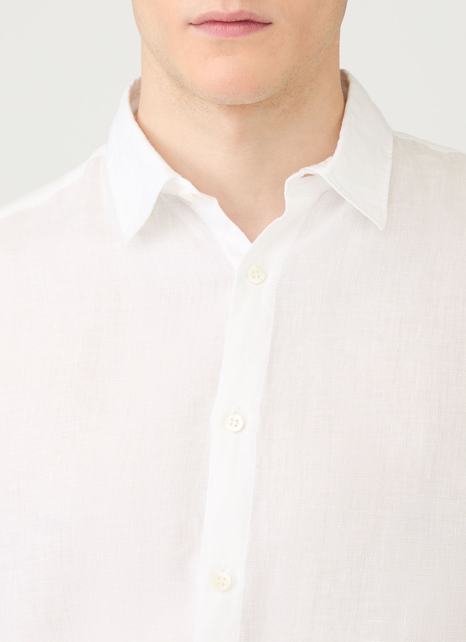 Men's Linen Shirt in White