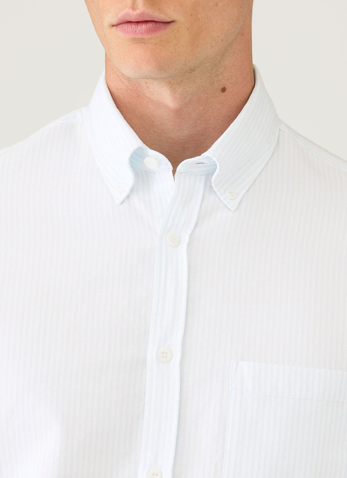 Men's Button Down Oxford Shirt in Light Blue/White