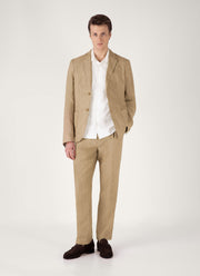 Men's Short Sleeve Textured Jersey Shirt in Ecru