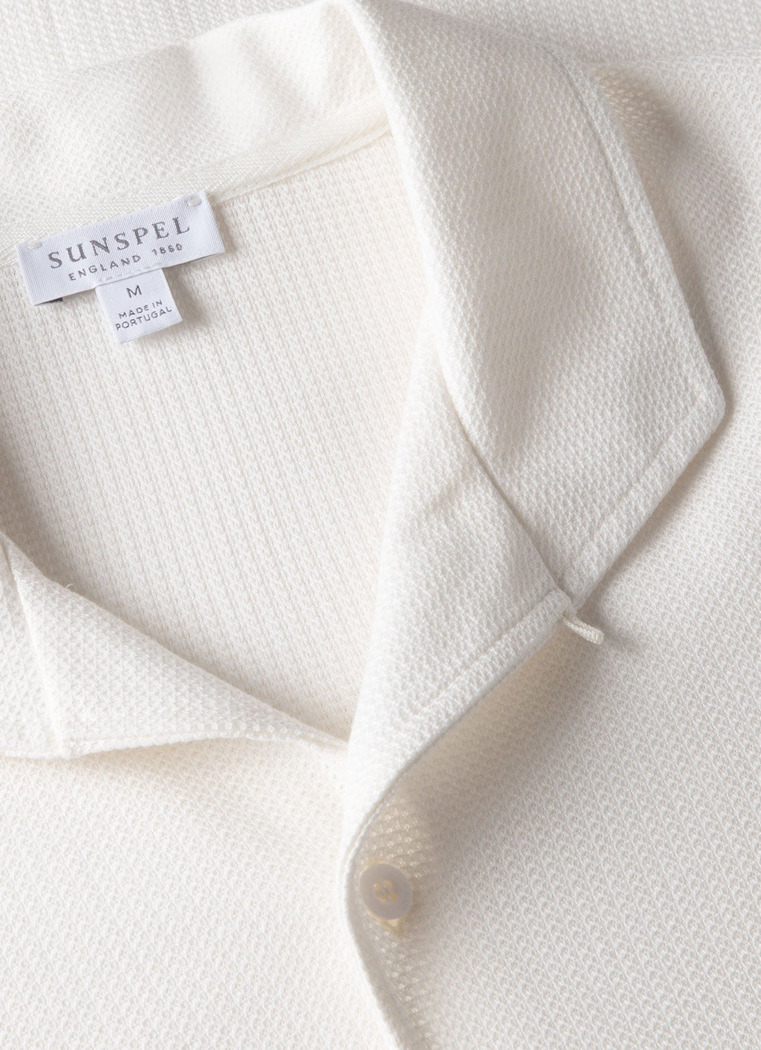 Men's Short Sleeve Textured Jersey Shirt in Ecru