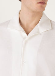 Men's Short Sleeve Textured Jersey Shirt in Ecru