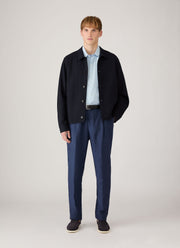 Men's Short Sleeve Linen Shirt in Light Blue