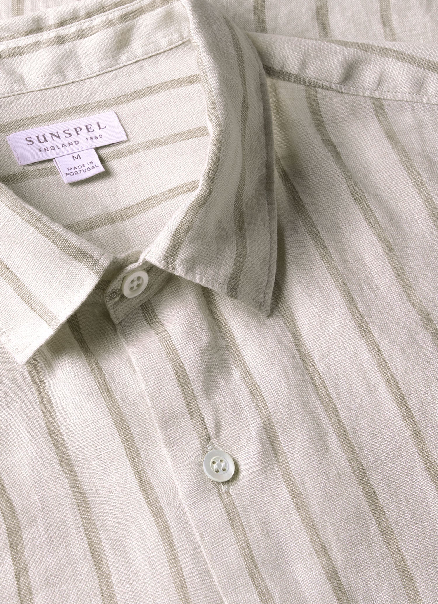 Men's Short Sleeve Linen Shirt in Dune/Ecru