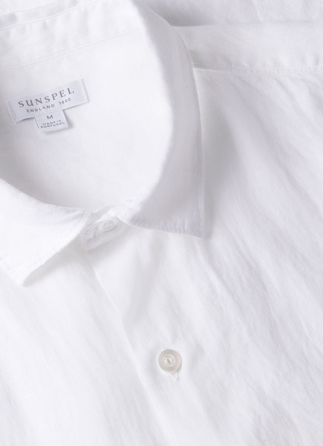 Men's Short Sleeve Linen Shirt in White
