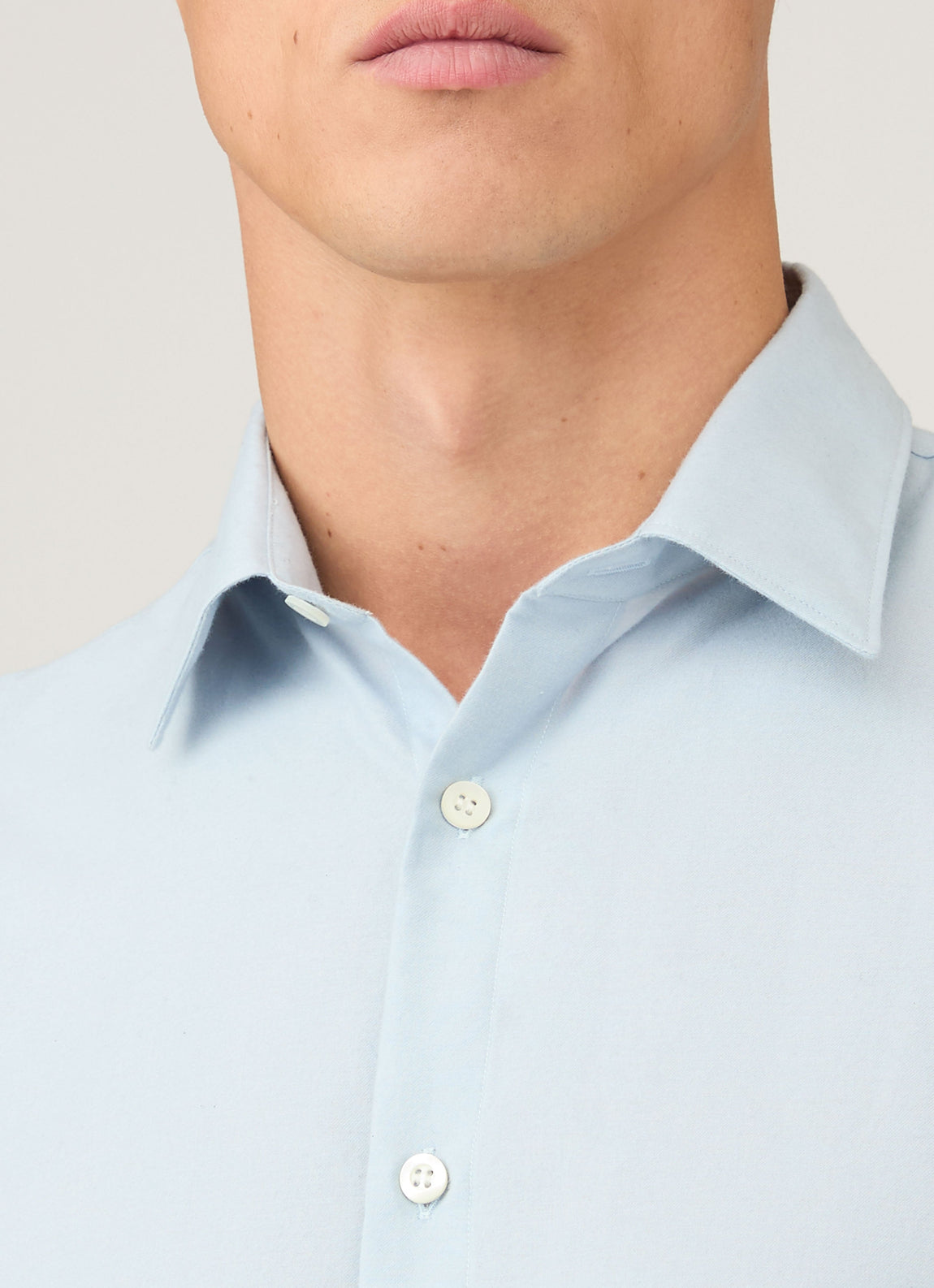 Men's Cotton Cashmere Shirt in Light Blue