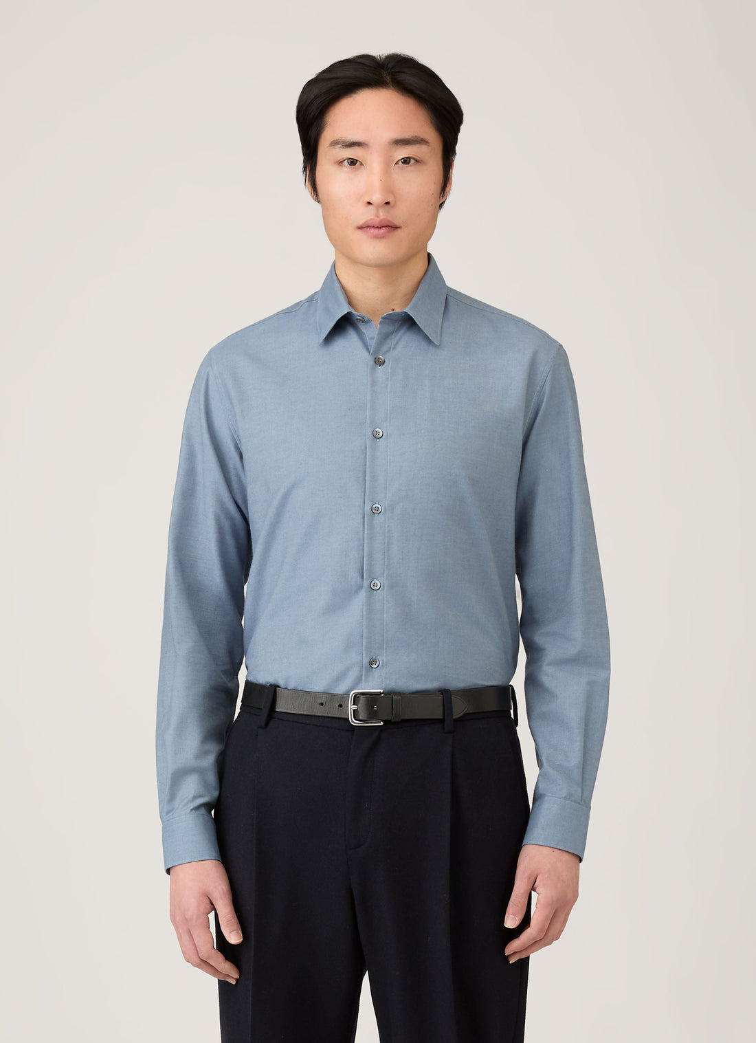 Men's Cotton Cashmere Shirt in Dark Blue