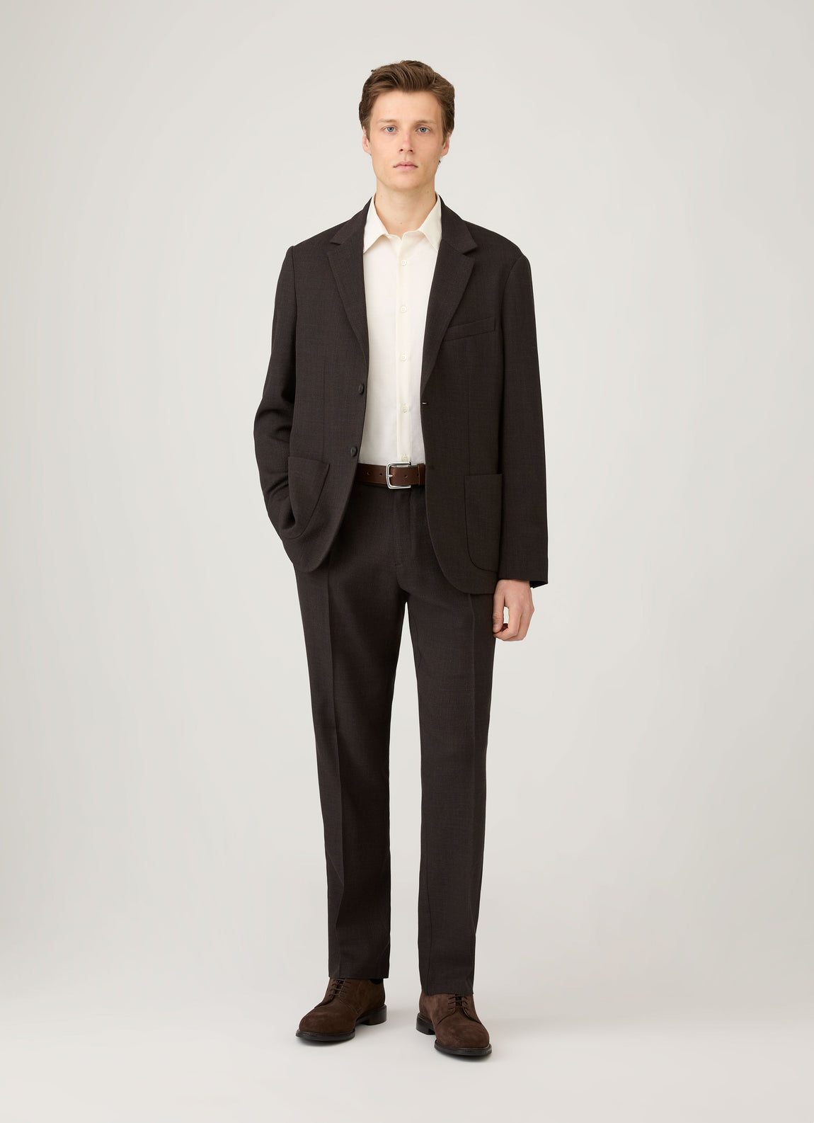 Men's Cotton Cashmere Shirt in Warm White