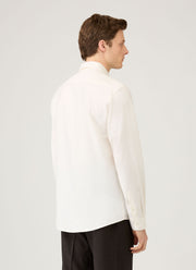 Men's Cotton Cashmere Shirt in Warm White