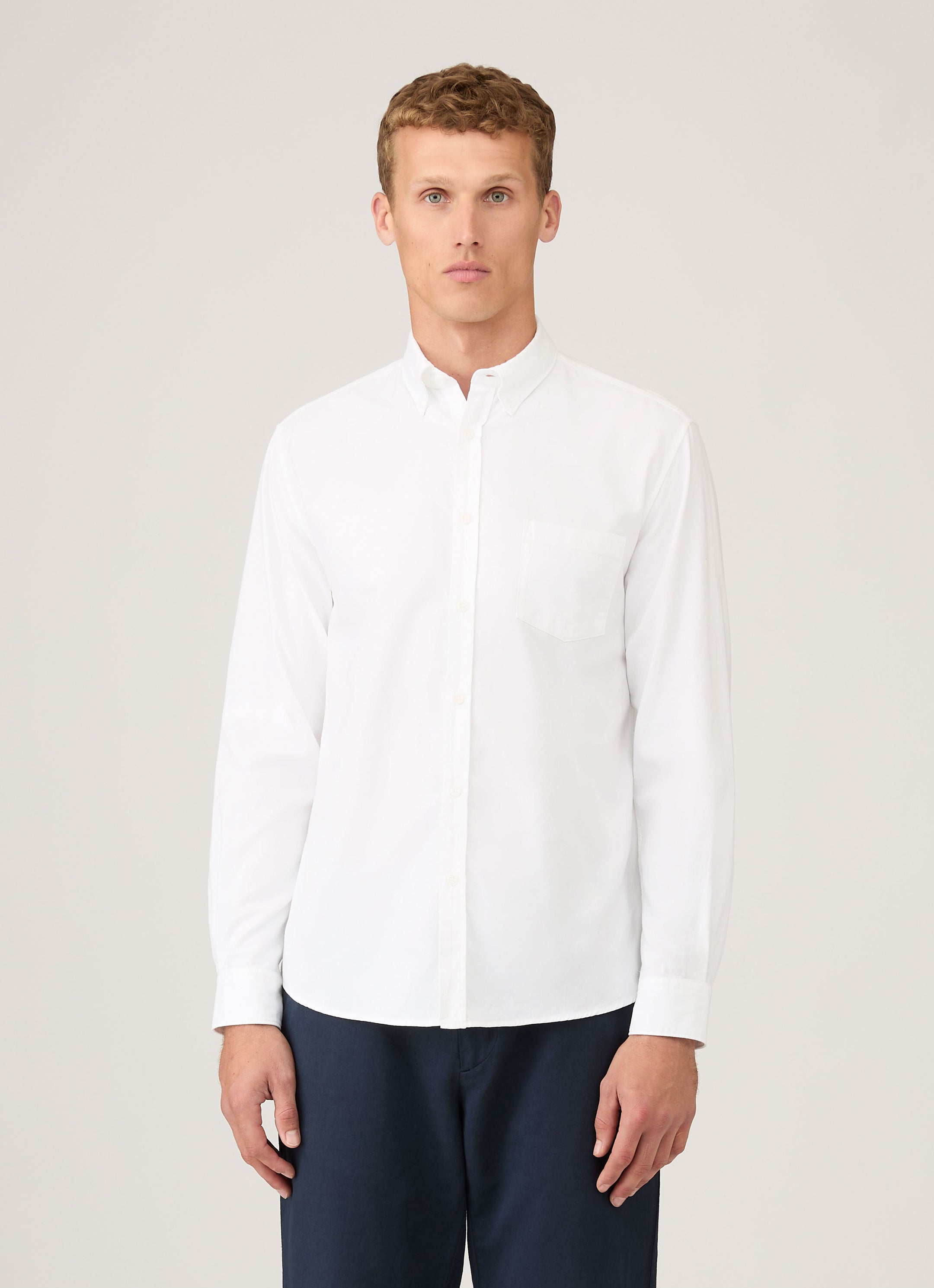 Men's Cotton Stretch Shirt in White