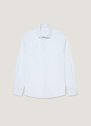 Men's Smart Poplin Shirt in White/Light Blue
