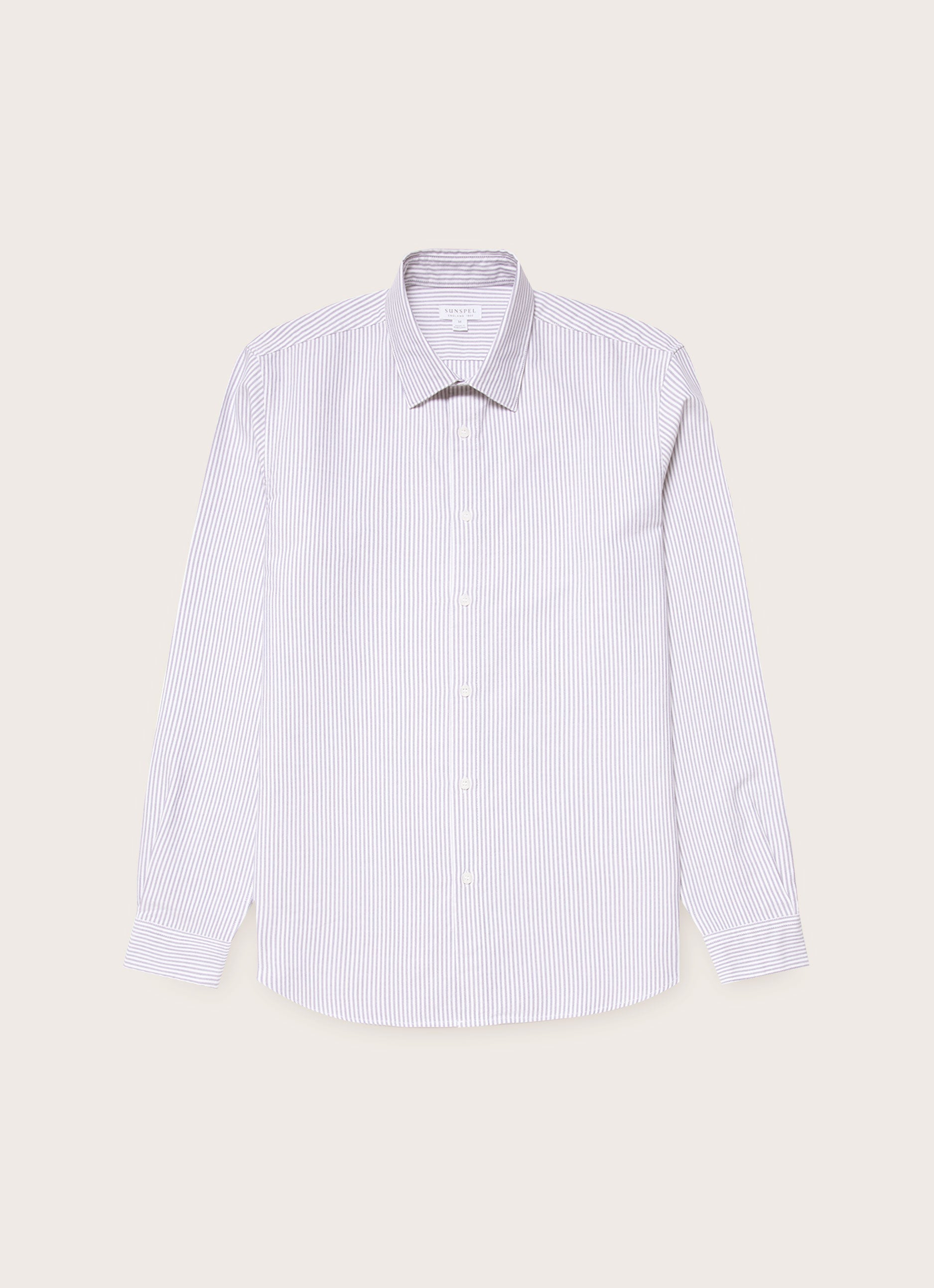 Men's Oxford Shirt in White/Navy