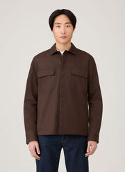Men's Cotton Cashmere Overshirt in Truffle