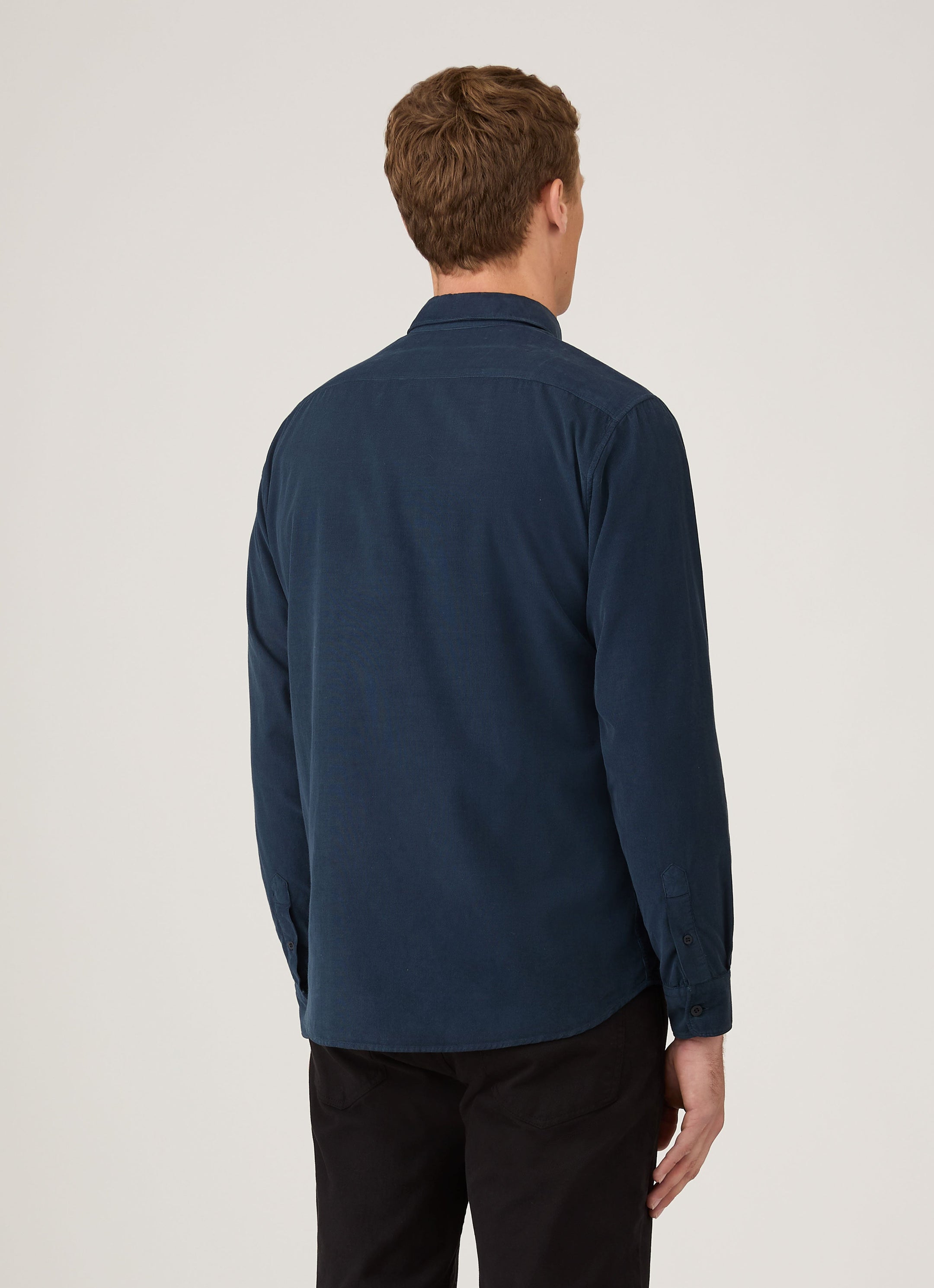 Men's Fine Cord Shirt in Navy