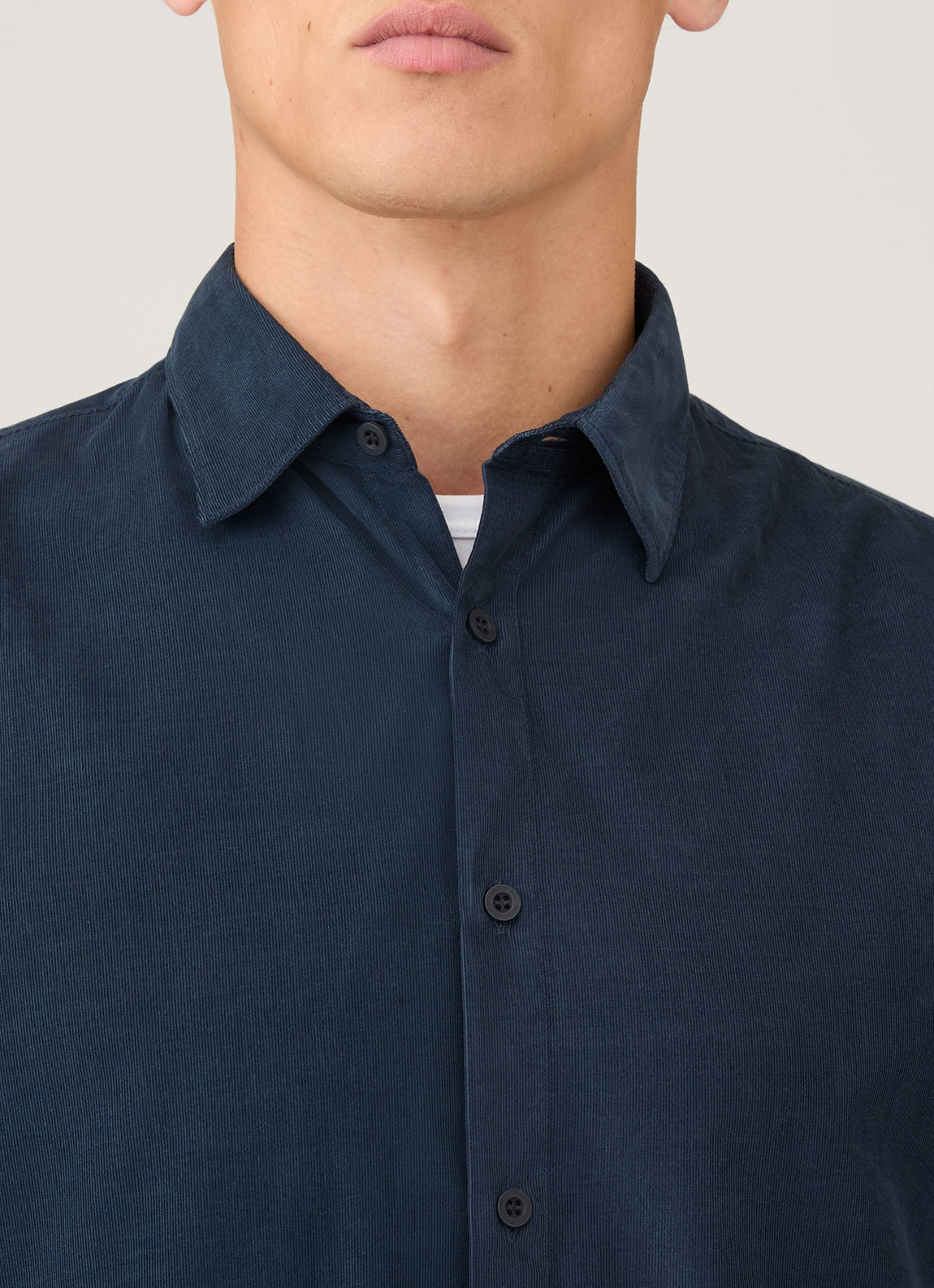 Men's Fine Cord Shirt in Navy