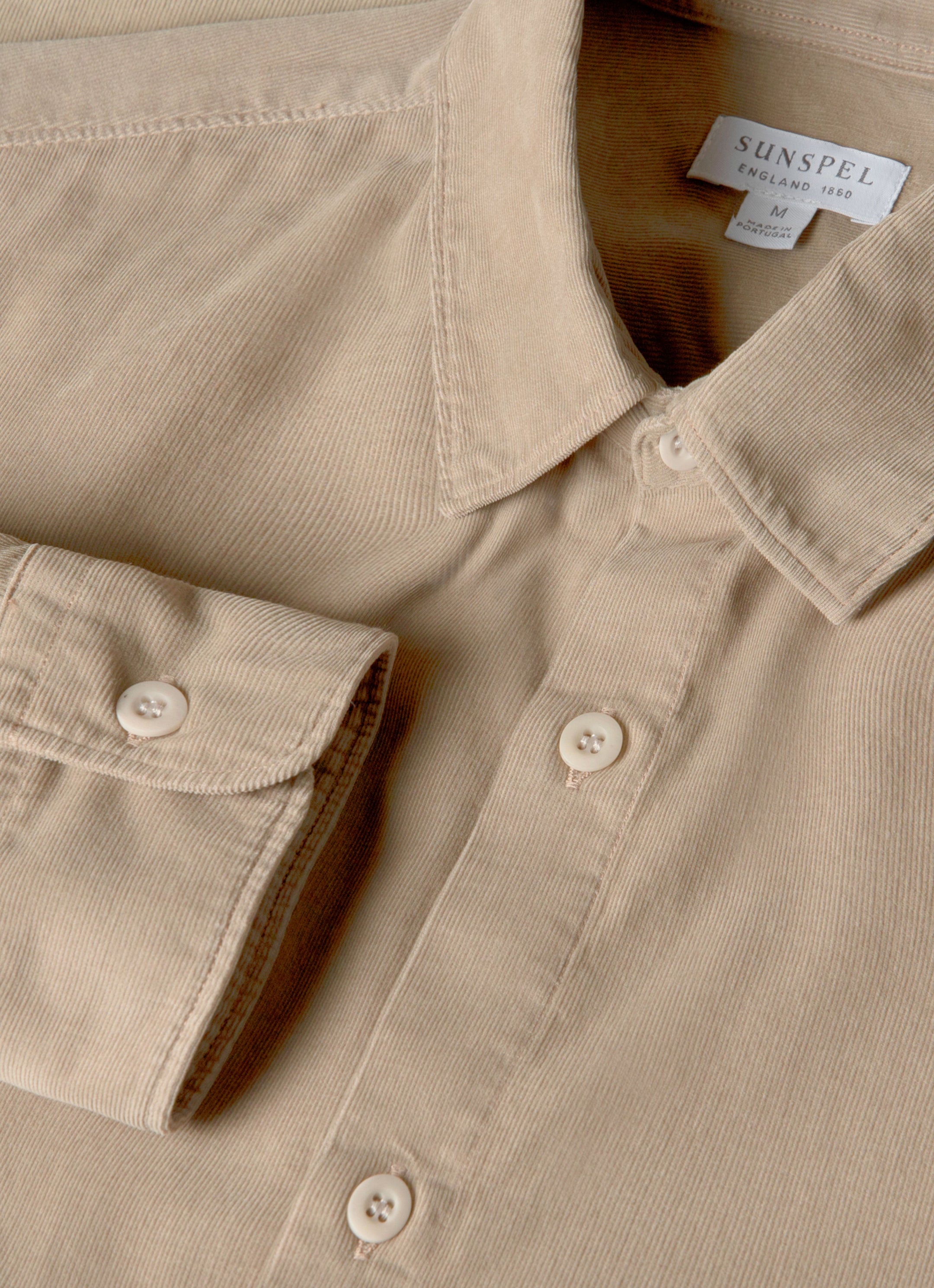 Men's Fine Cord Shirt in Fog