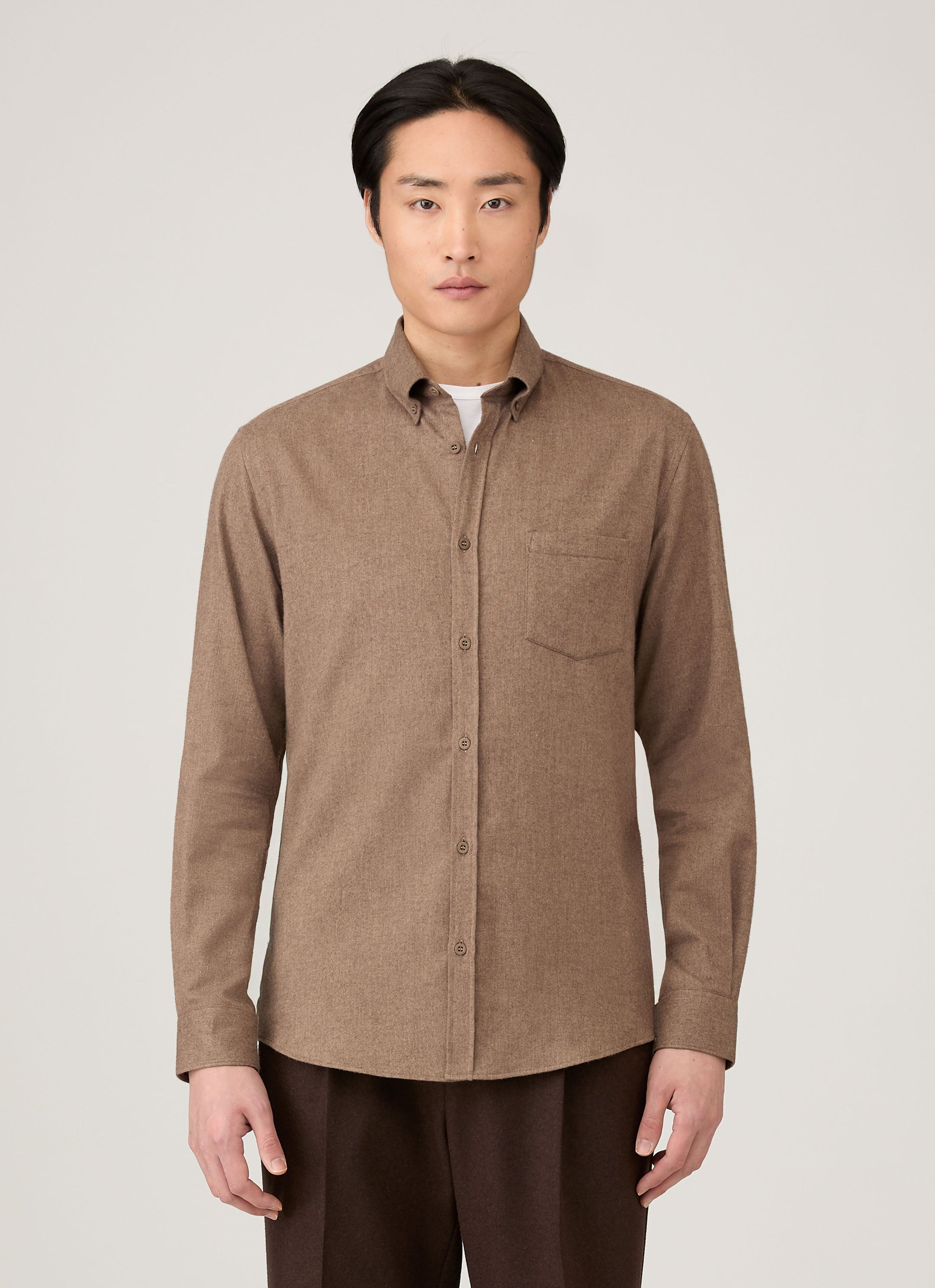 Men's Button Down Flannel Shirt in Cedar