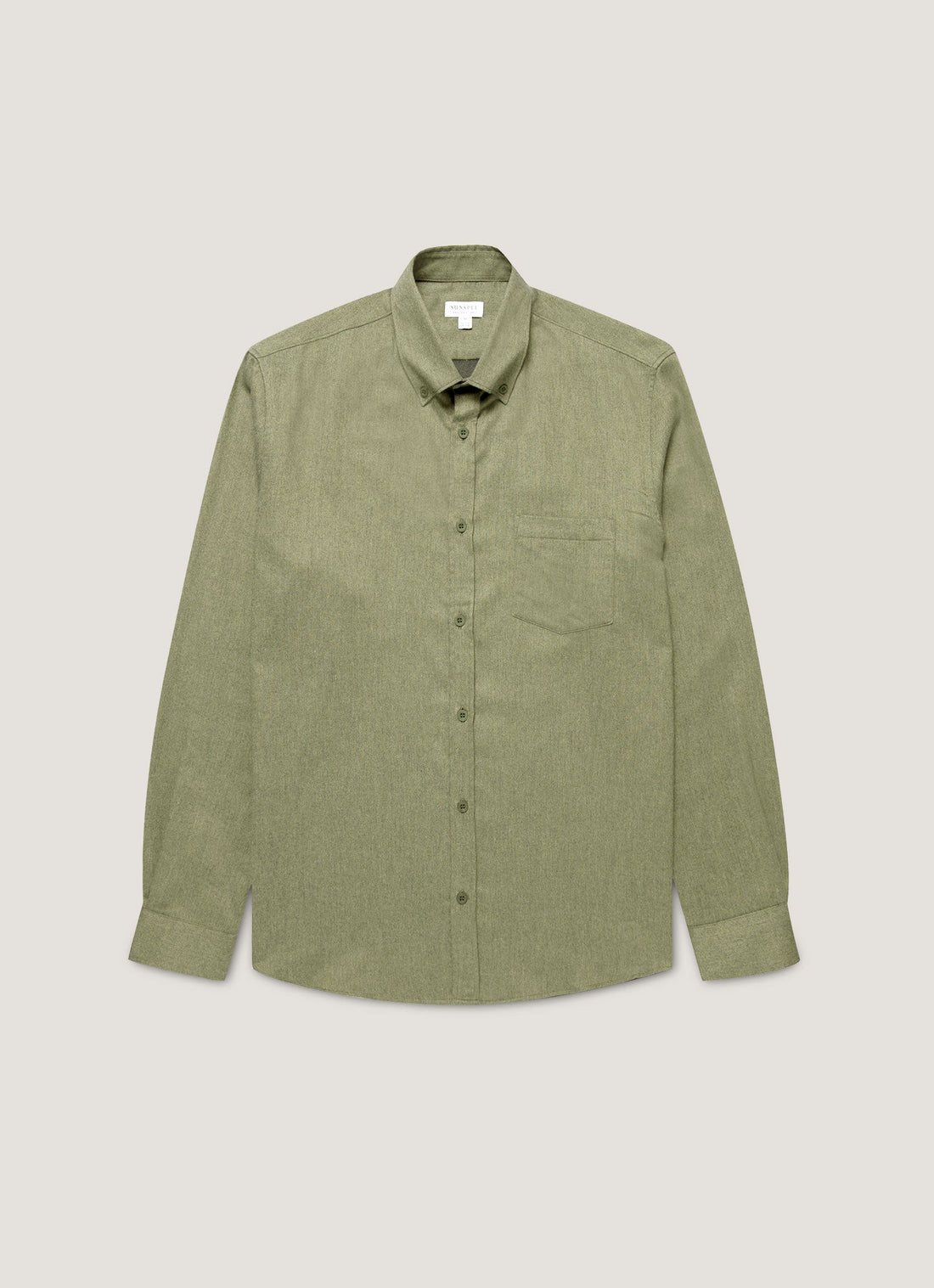 Men's Button Down Flannel Shirt in Sea Moss Melange