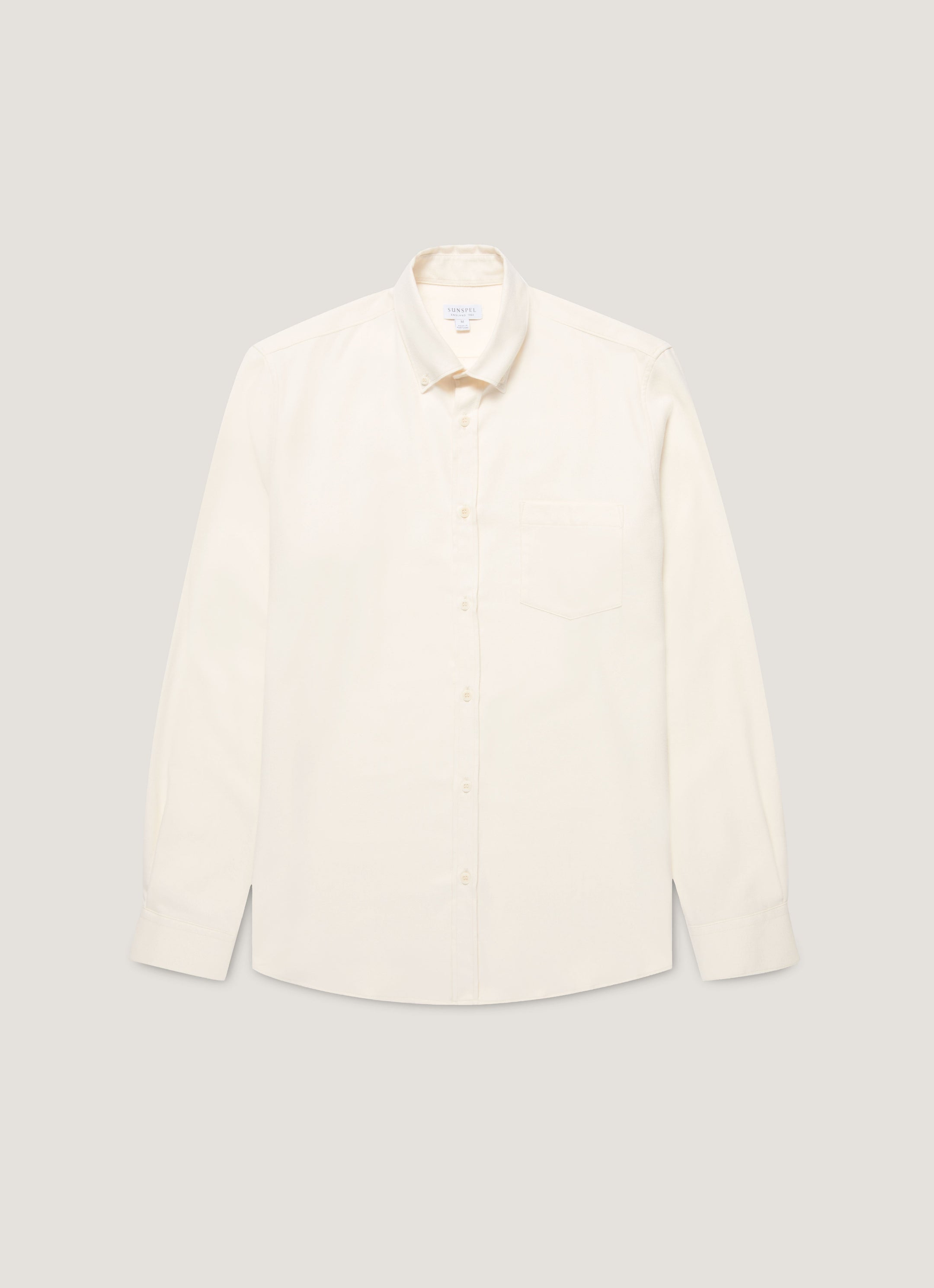 Men's Button Down Flannel Shirt in Ecru