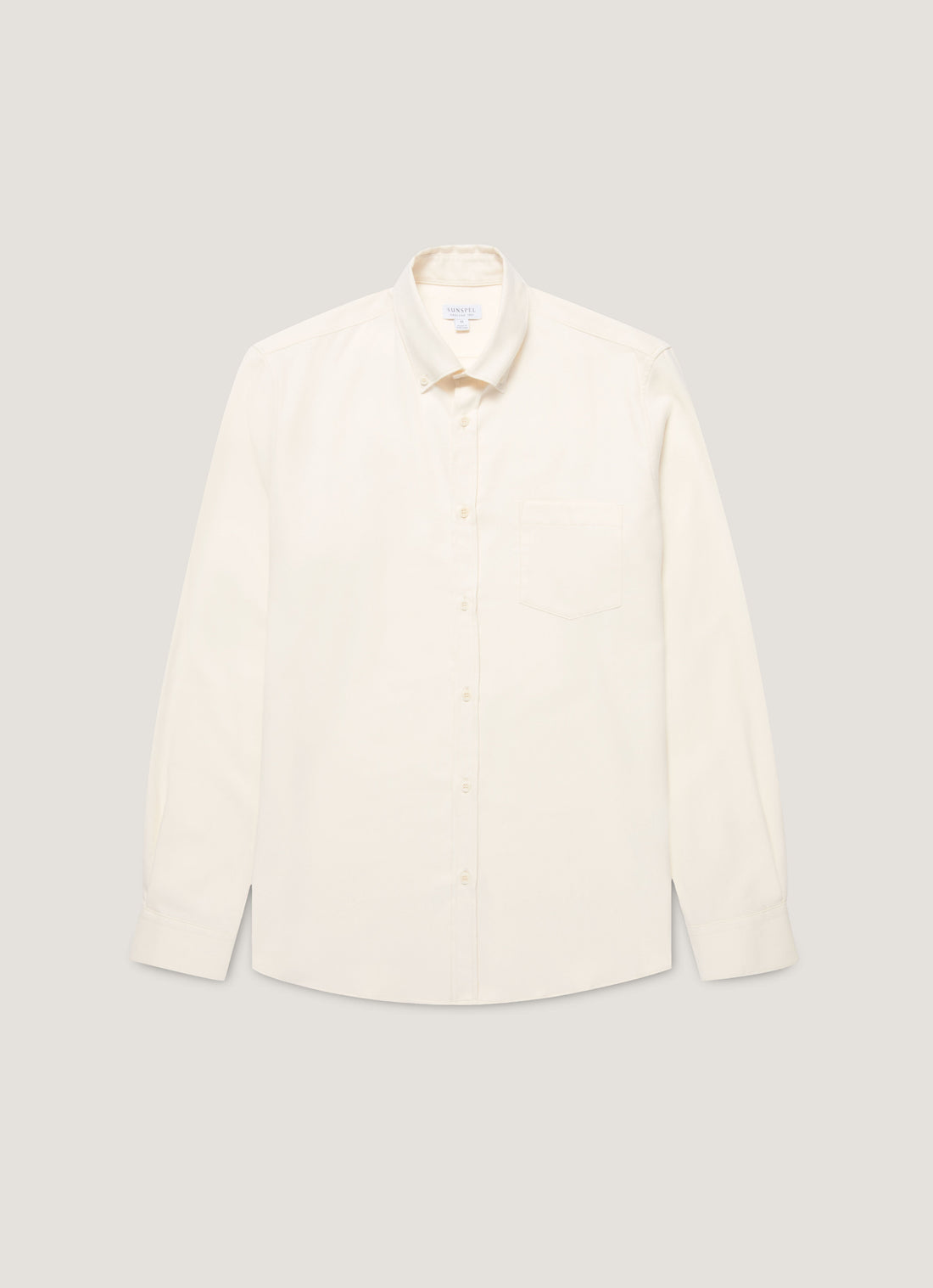 Men's Button Down Flannel Shirt in Ecru