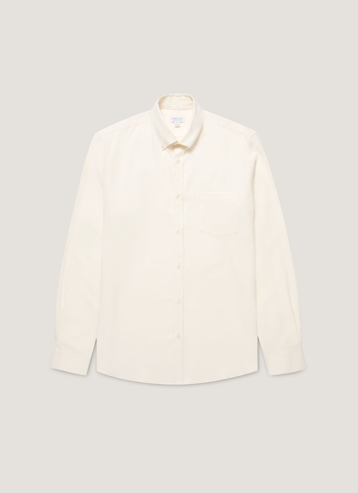 Men's Button Down Flannel Shirt in Ecru