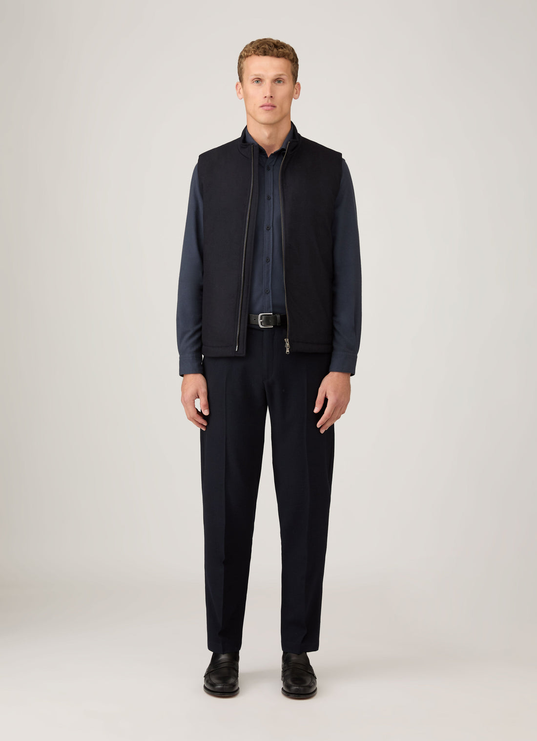 Men's Button Down Flannel Shirt in Navy