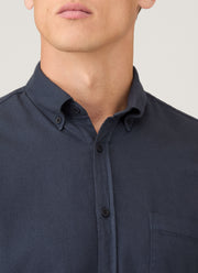 Men's Button Down Flannel Shirt in Navy