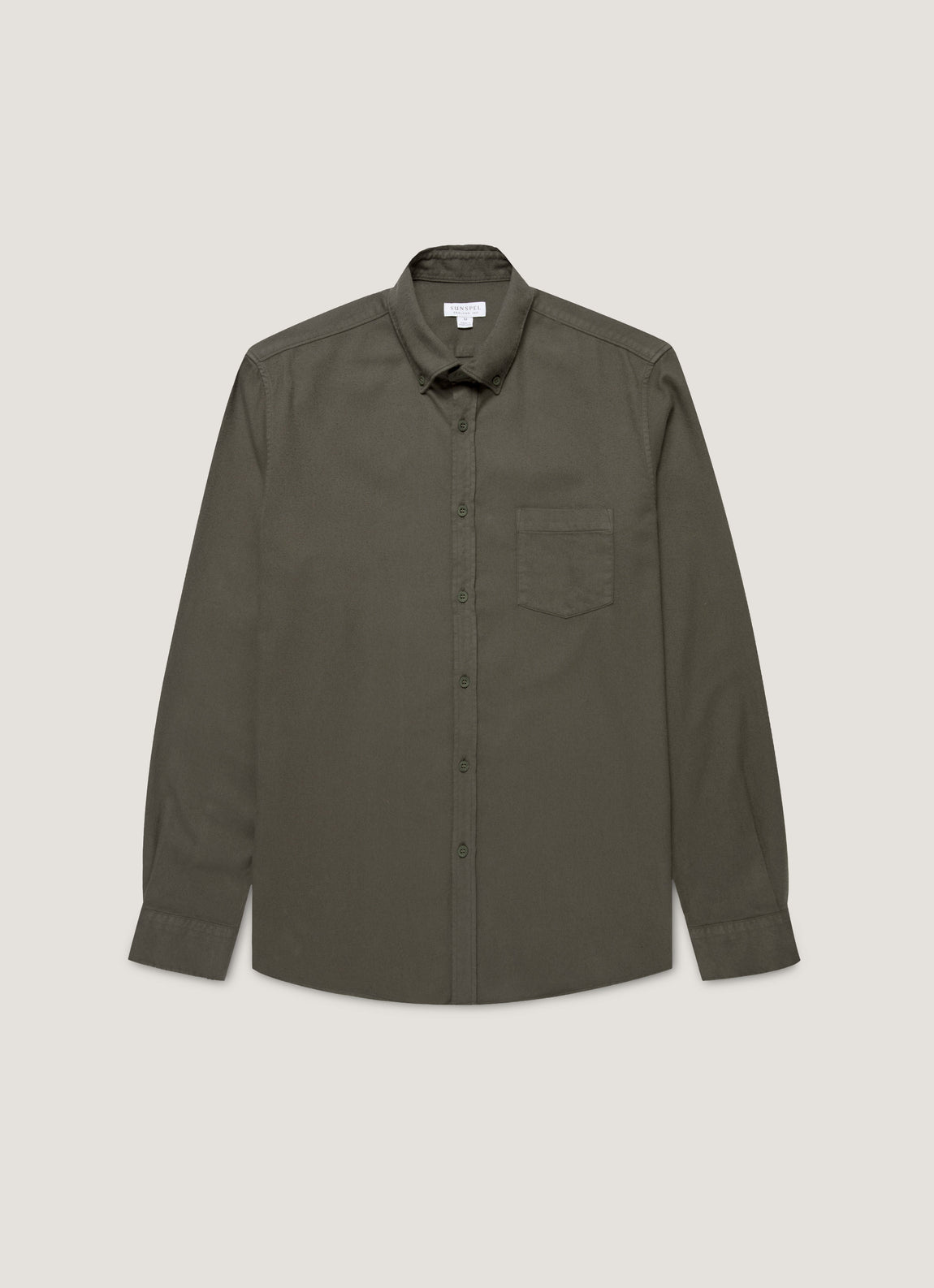 Men's Button Down Flannel Shirt in Dark Green