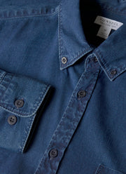 Men's Button Down Twill Shirt in Indigo