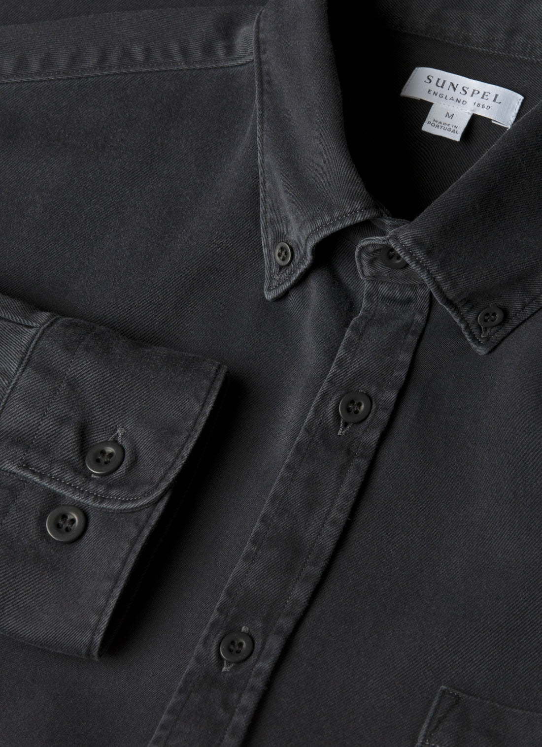 Men's Button Down Twill Shirt in Black