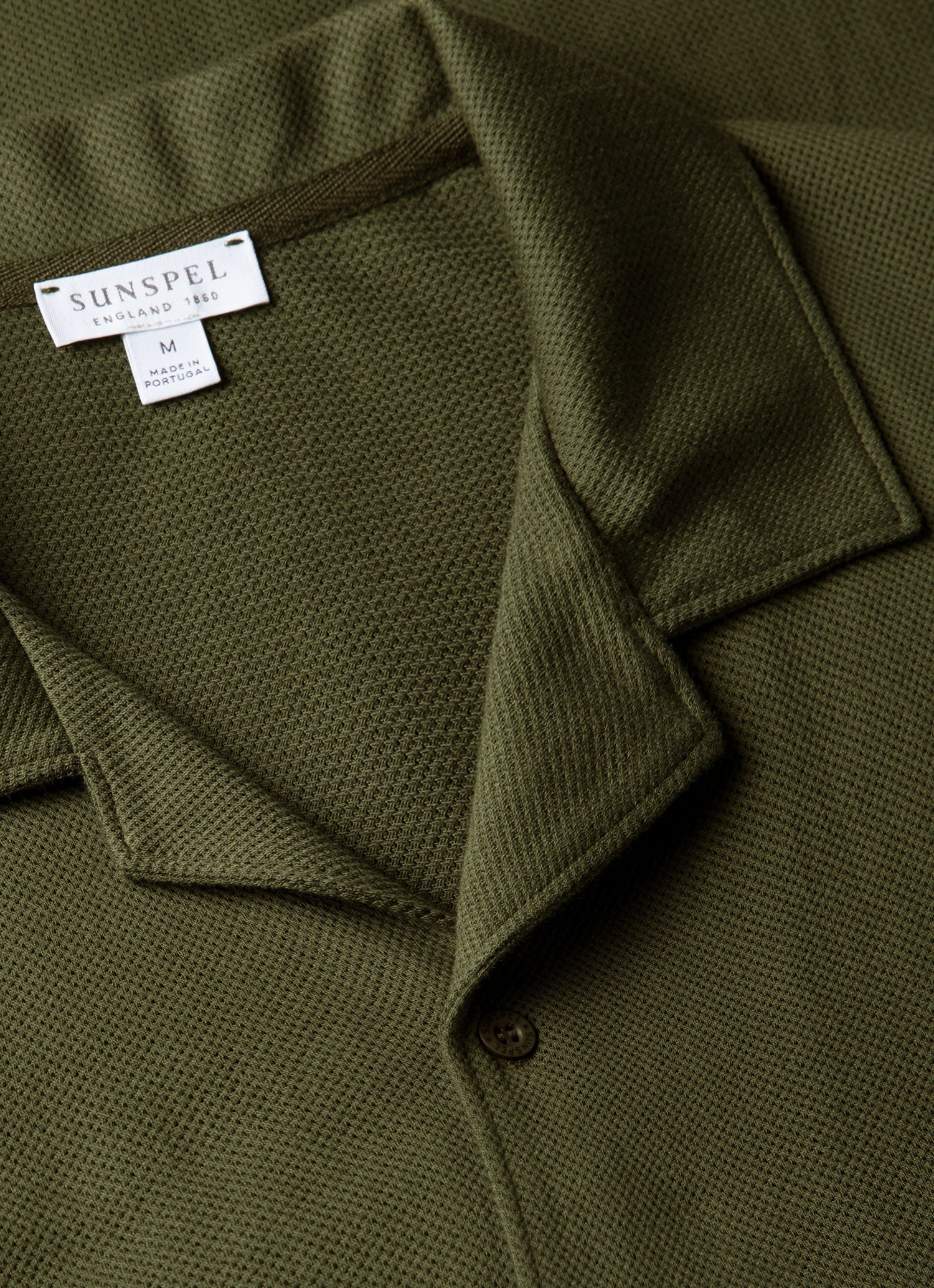 Men's Riviera Camp Collar Shirt in Deep Olive
