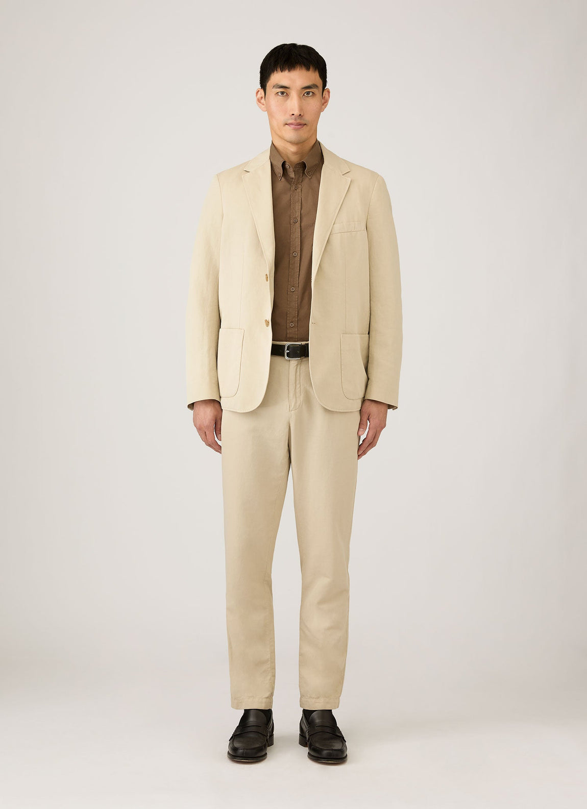 Men's Button Down Poplin Shirt in Dark Cedar