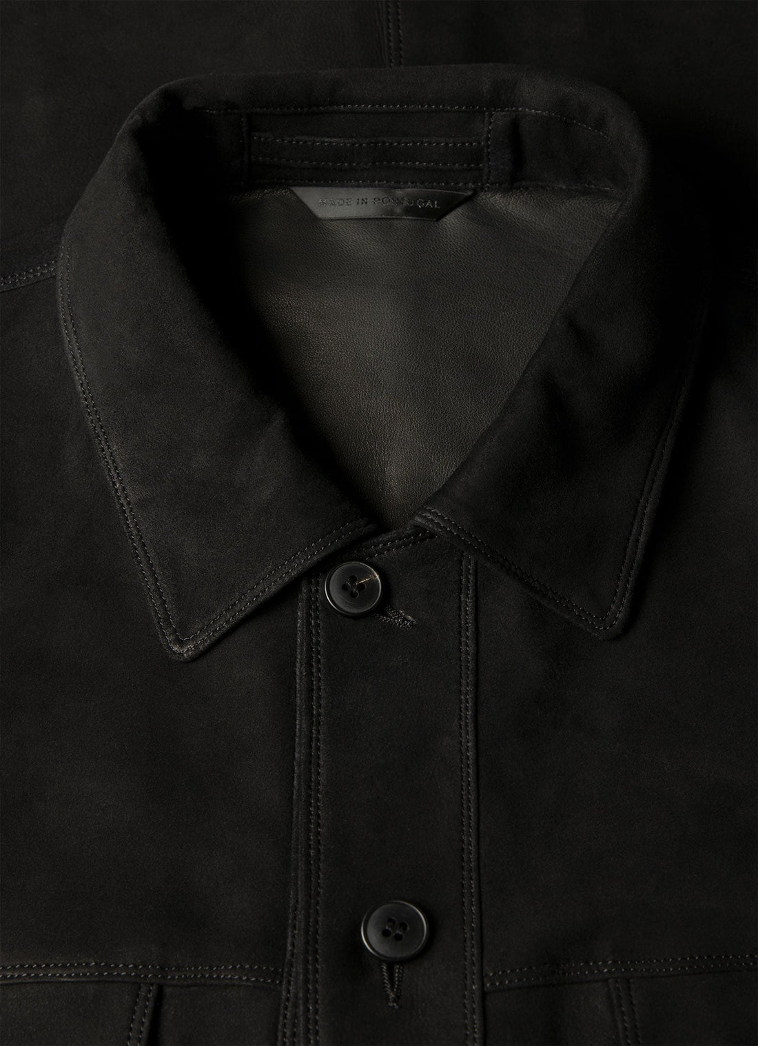 Men's Suede Overshirt in Black