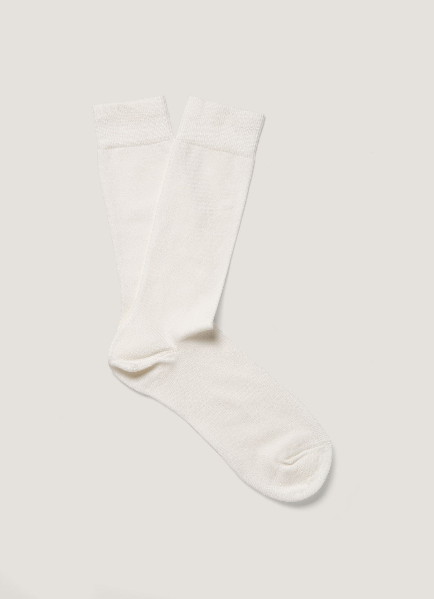 Men's Long Staple Cotton Socks in Archive White