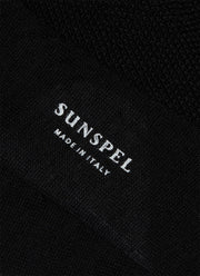 Men's Merino Wool Waffle Socks in Black