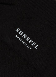 Men's Cotton Ribbed Socks in Black